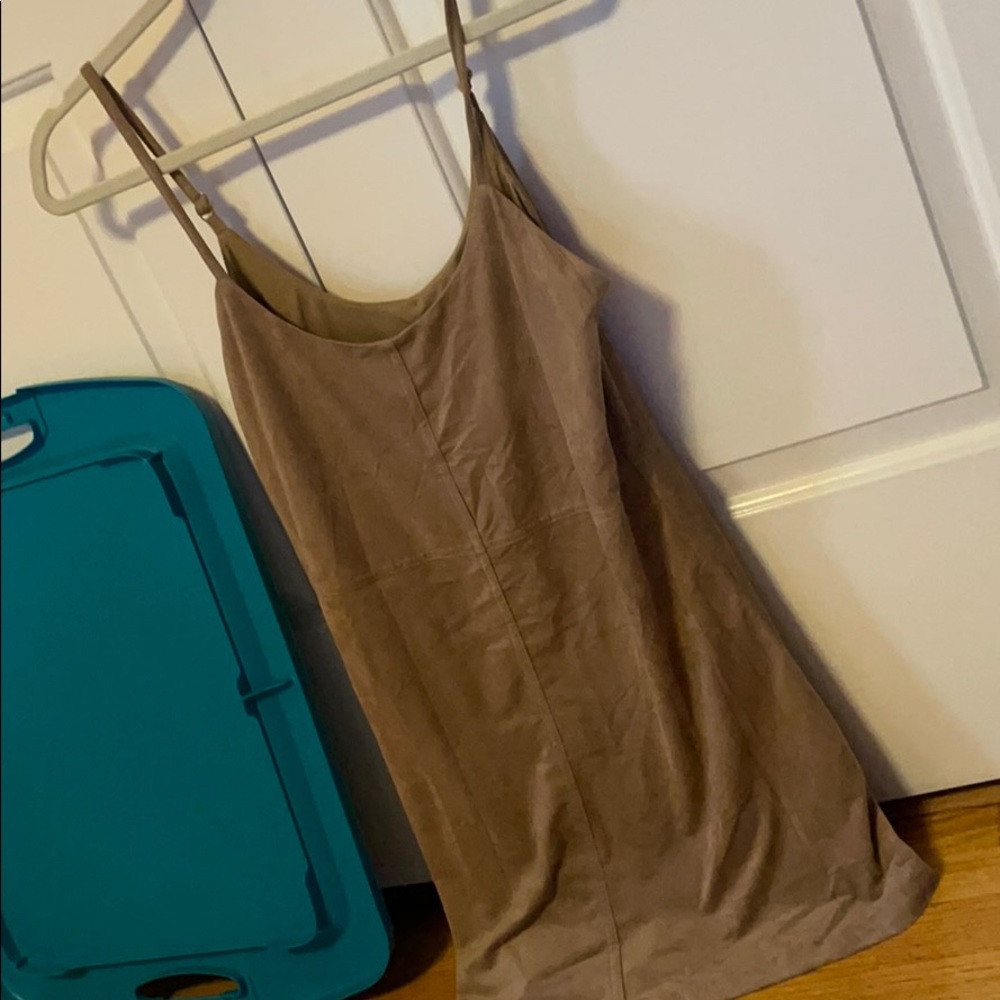 Faux suede tan dress